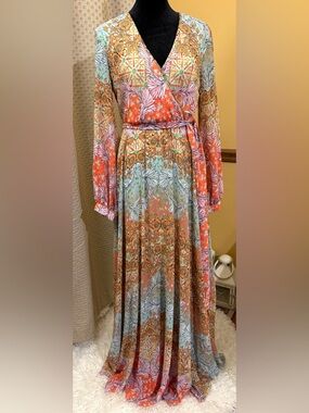 Gianni Bini Bohemian Maxi Dress Multi Colored